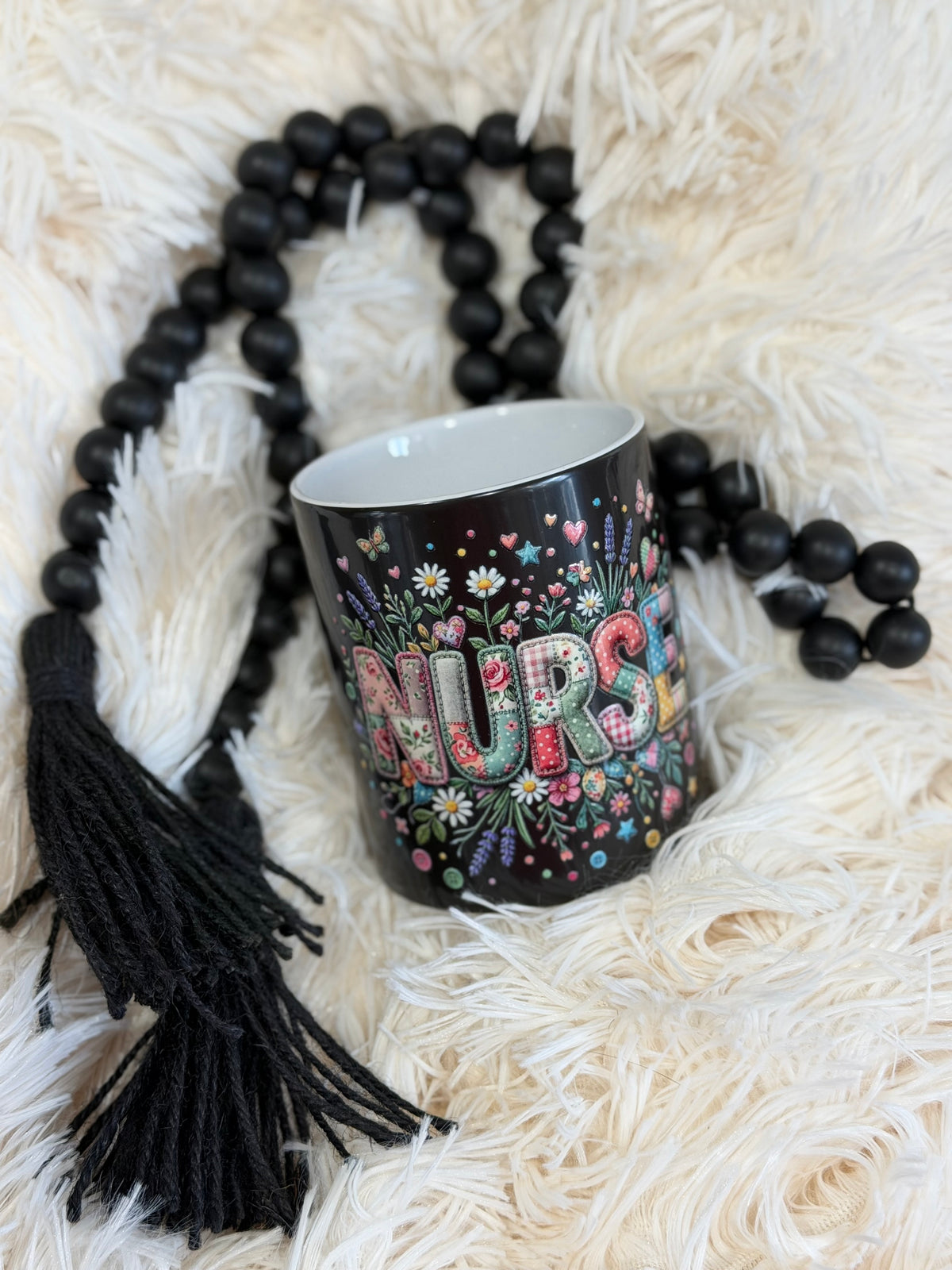 RTS {cMa Creation - Non Snow Globe} 11oz Black Coffee Mug - Nurse