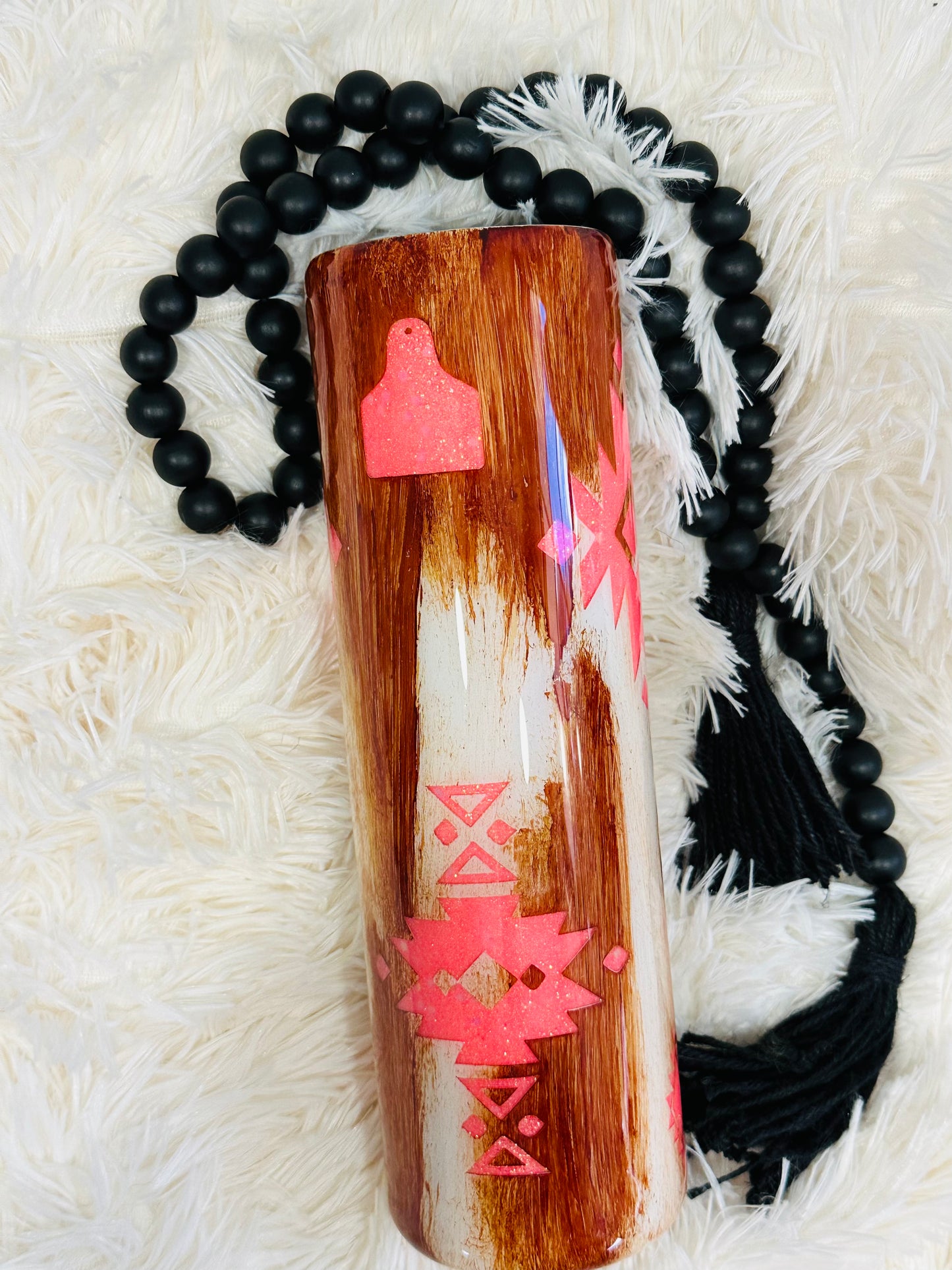 RTS {cMa Creation LIVE - Wood Grain Peek a Boo Design} 35oz Straight Duo