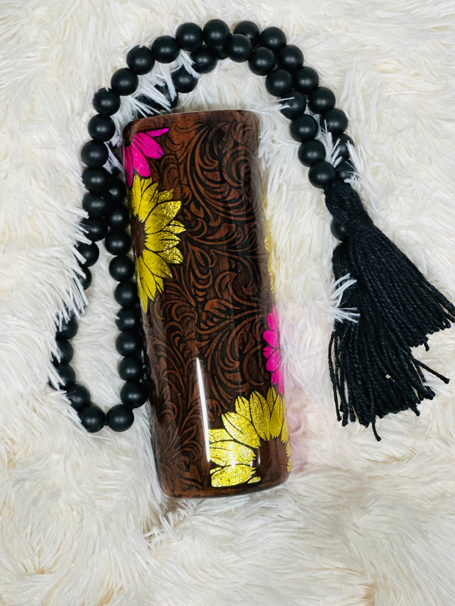 MTO {Inverted Peek a Boo Tooled Leather} Tumbler
