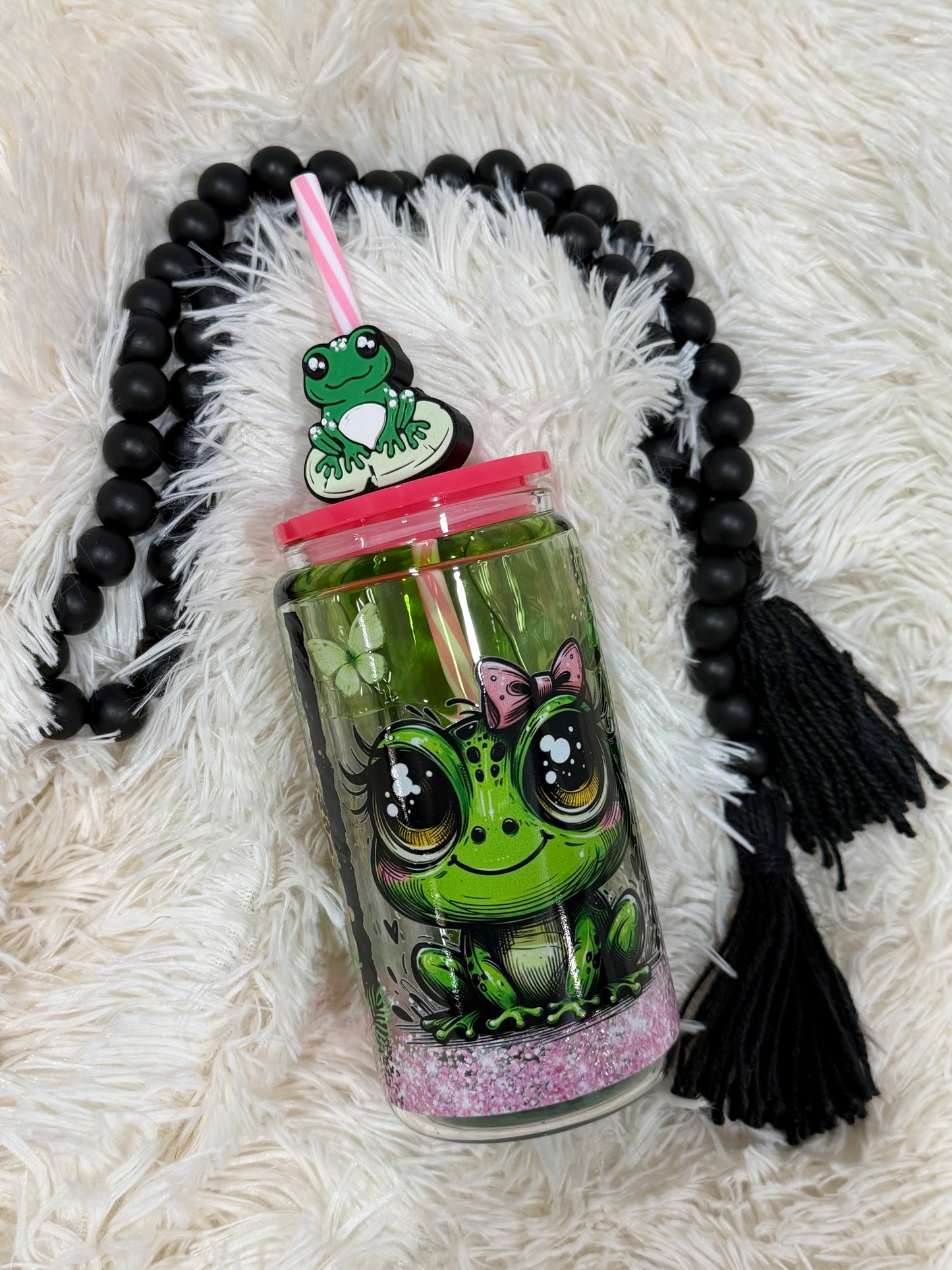 RTS {cMa Creation LIVE - Snow Globe} 16oz Glass Drip - Frog design