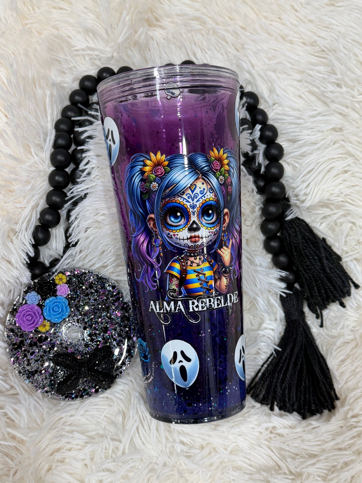 RTS {cMa Creation LIVE - Snow Globe} 24oz Acrylic Lava - Dia de Los Muertos design