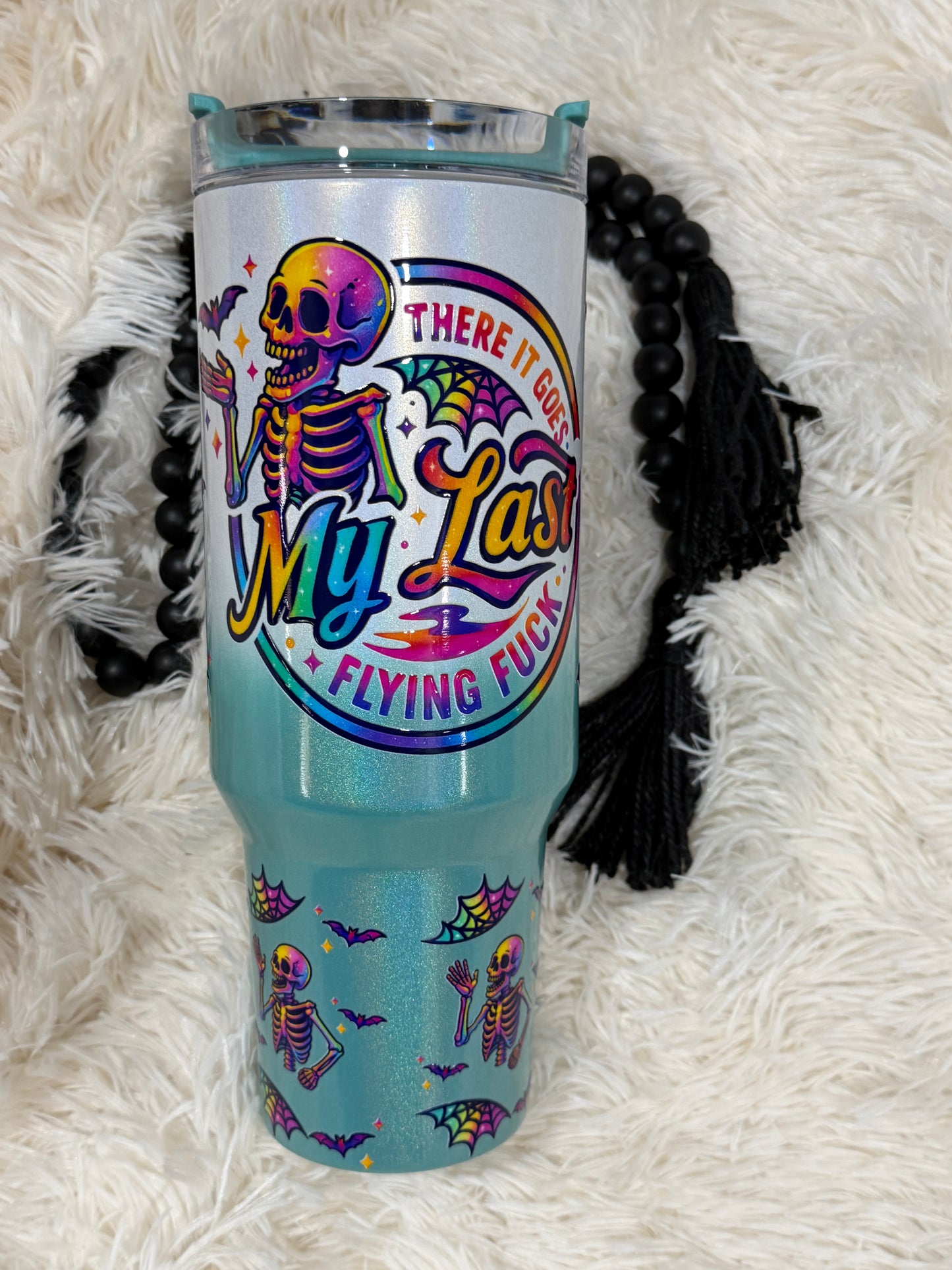 RTS {cMa Creation LIVE - Snow Globe} 40oz Stainless Steel Ombré - Last Flying “F” design