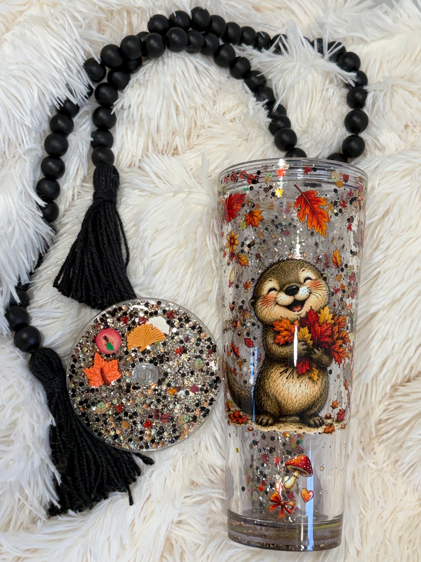 RTS {cMa Creation LIVE - Snow Globe} 24oz Acrylic Waterfall - Otter design
