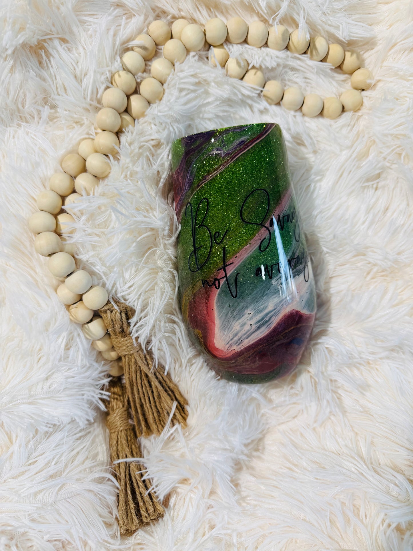 RTS {cMa Creation LIVE - Glitter Base - Hydro Dip} 17oz Wine Tumbler