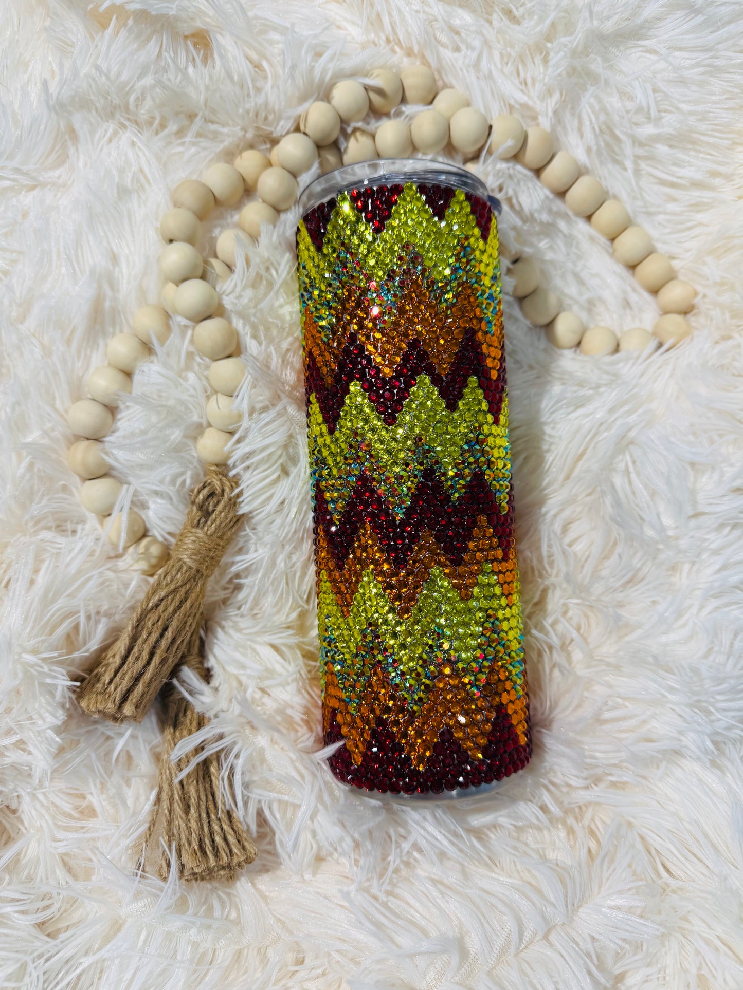 RTS {Chevron Resin Rhinestones} 20oz Straight Tumbler