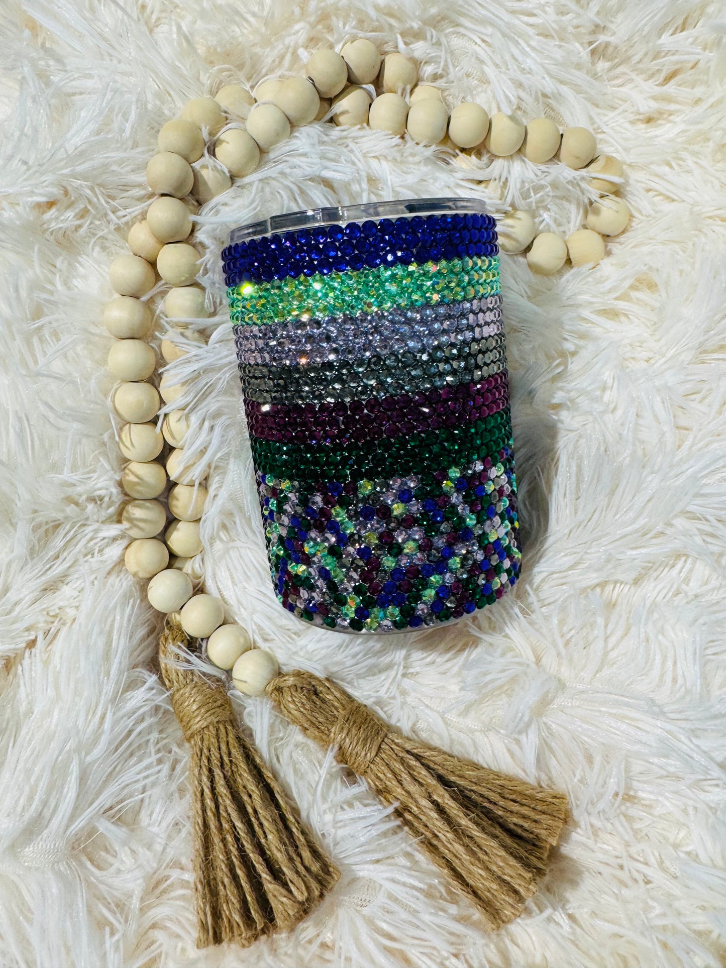 RTS {Purple & Green Resin Rhinestone} 14oz Thick Tumbler