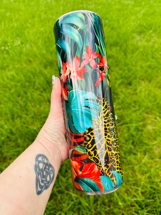 RTS {cMa Creation LIVE - Template w/Vinyl - Metallic Monstera} 35oz Straight