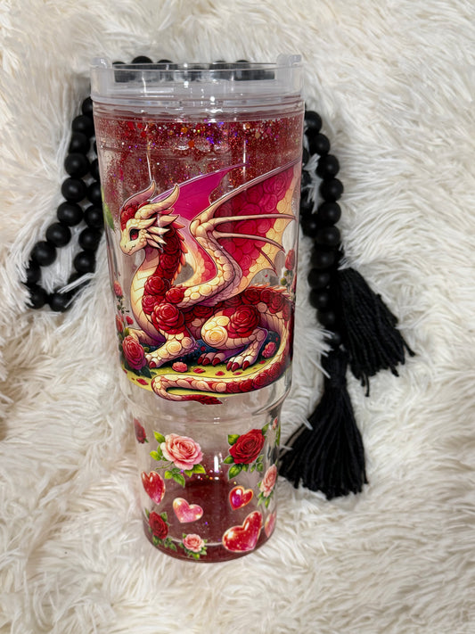 RTS {cMa Creation LIVE - Snow Globe} 40oz Acrylic Waterfall - Dragon design
