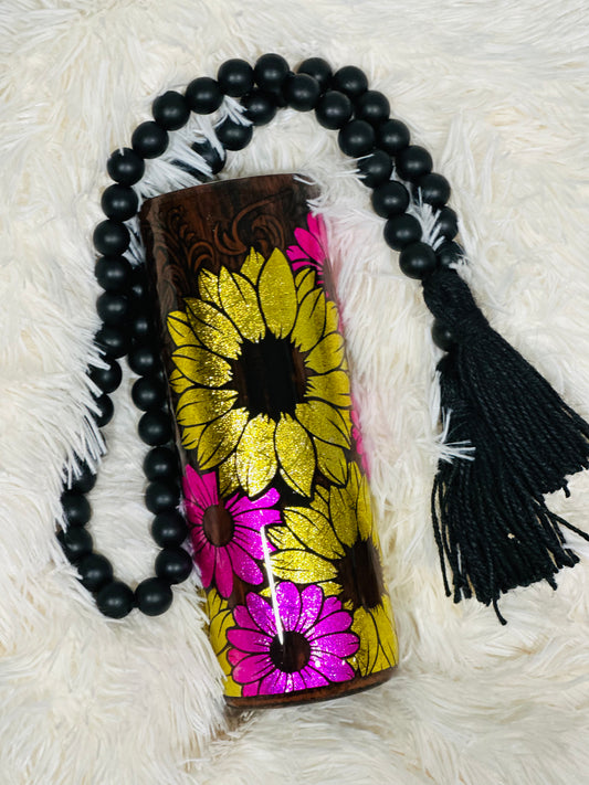 MTO {Inverted Peek a Boo Tooled Leather} Tumbler