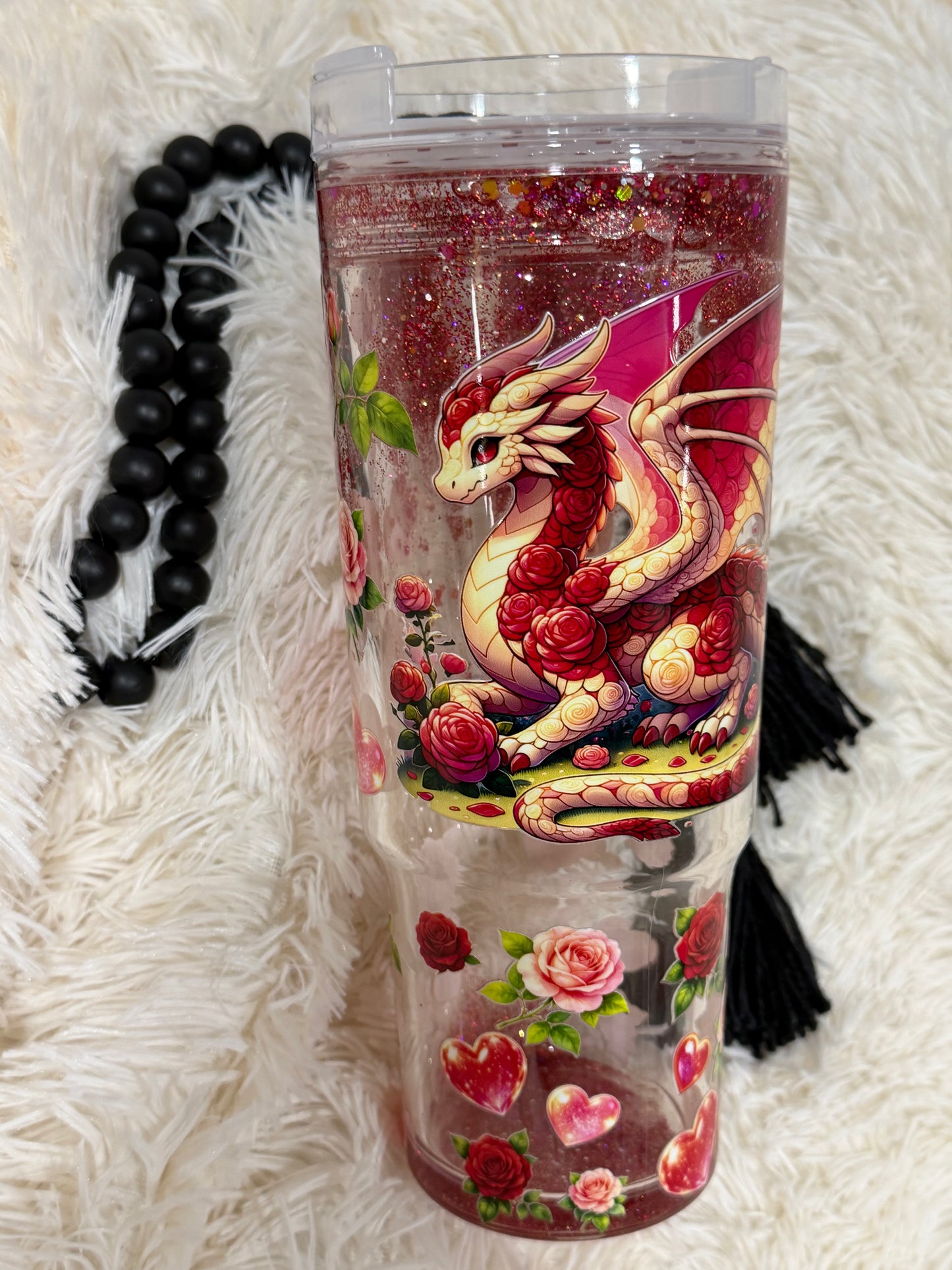 RTS {cMa Creation LIVE - Snow Globe} 40oz Acrylic Waterfall - Dragon design