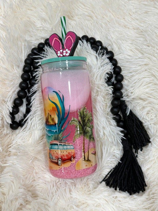RTS {cMa Creation LIVE - Snow Globe} 20oz Acrylic Sand - Beach design