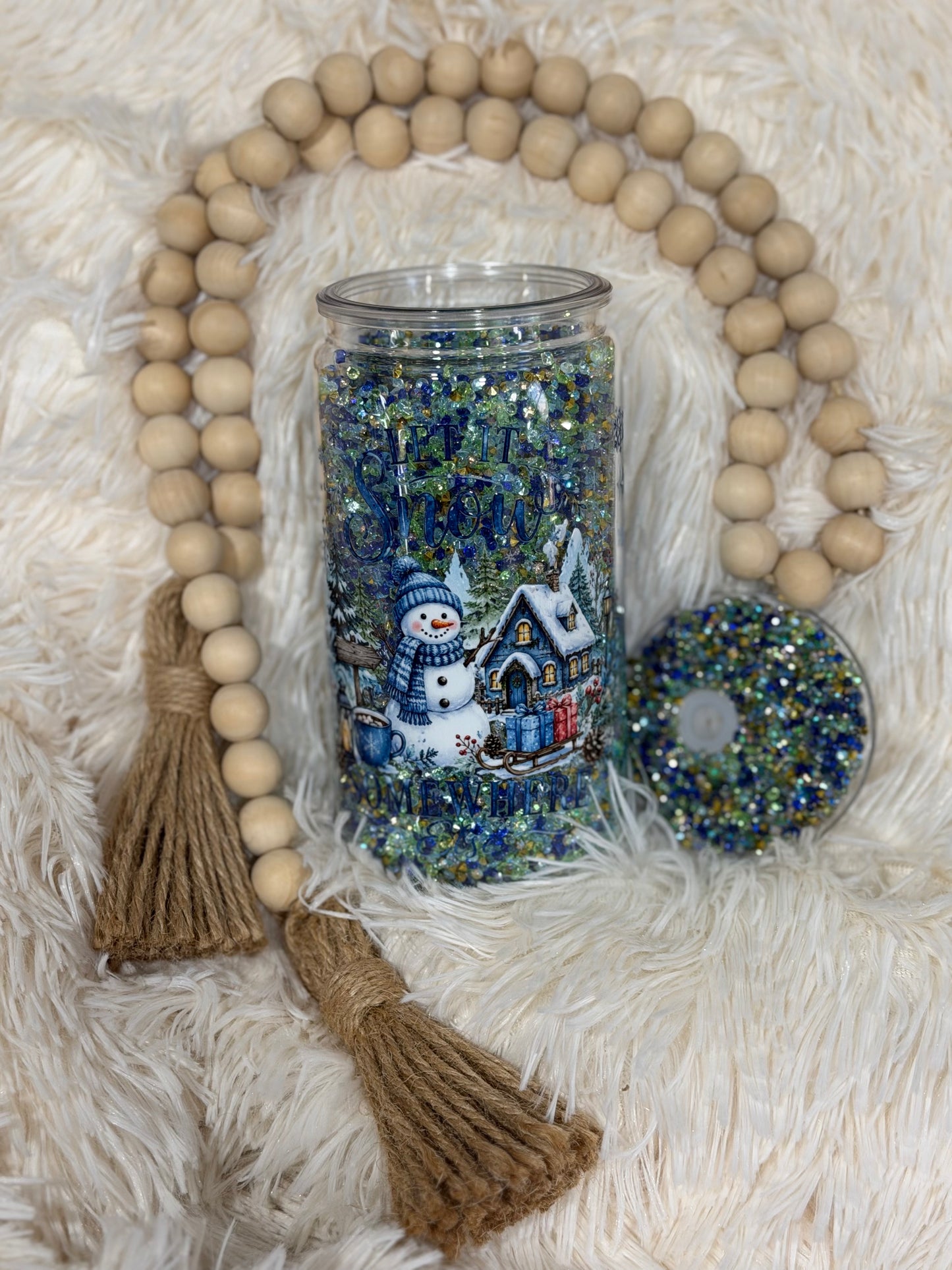 RTS {cMa Creation - Snow Globe} 16oz Acrylic Diamond - Winter Snowman