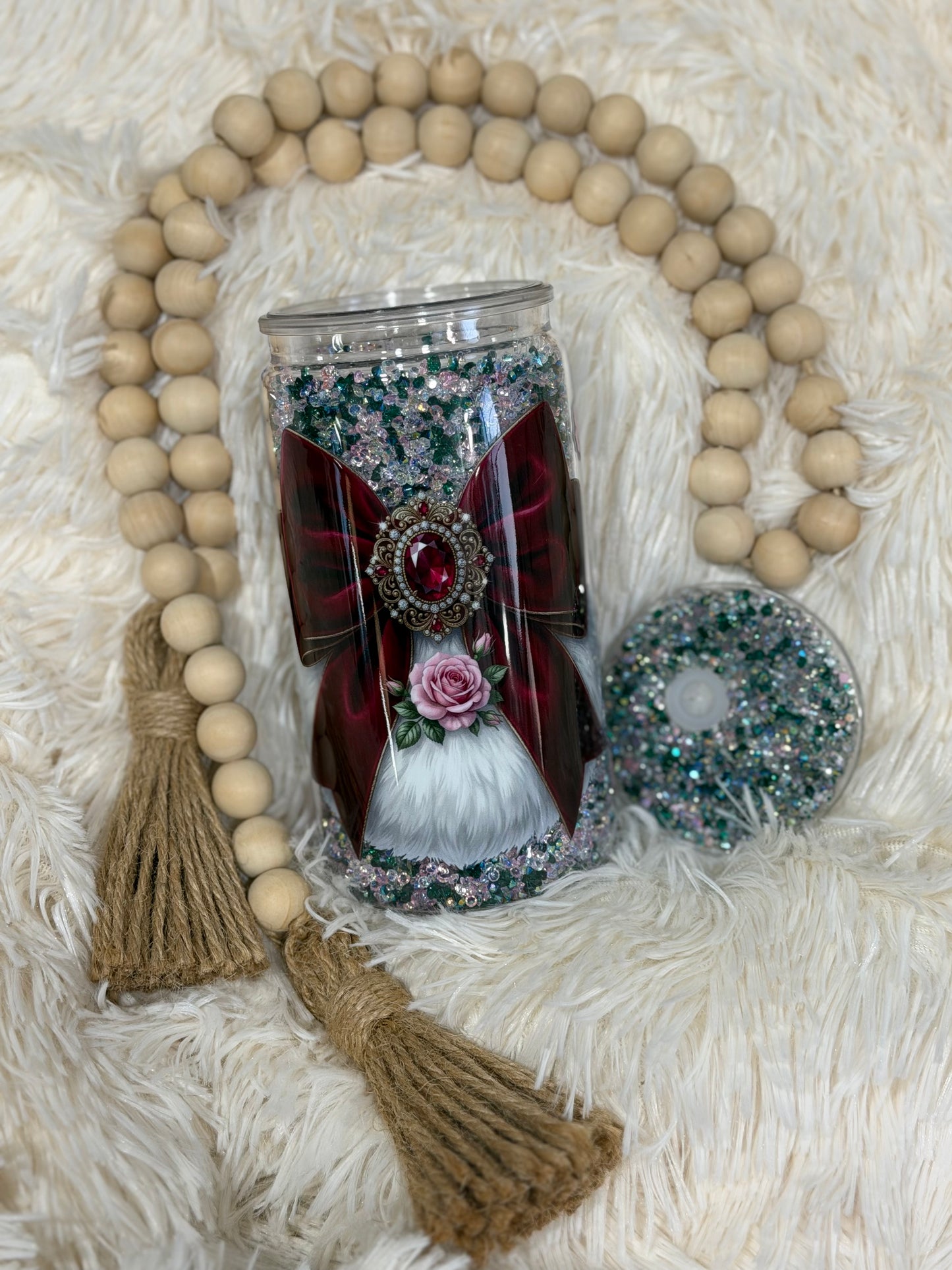 RTS {cMa Creation - Snow Globe} 16oz Acrylic Diamond - Velvet Bow