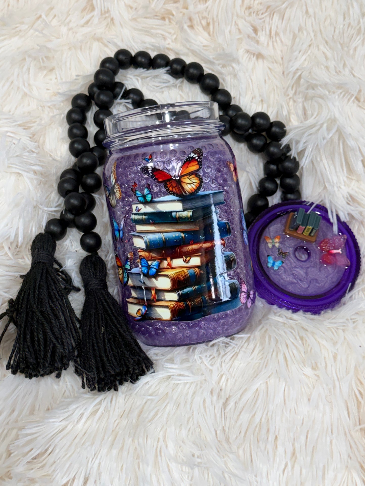 RTS {cMa Creation - Snow Globe} Mason Jar - Book Lovers