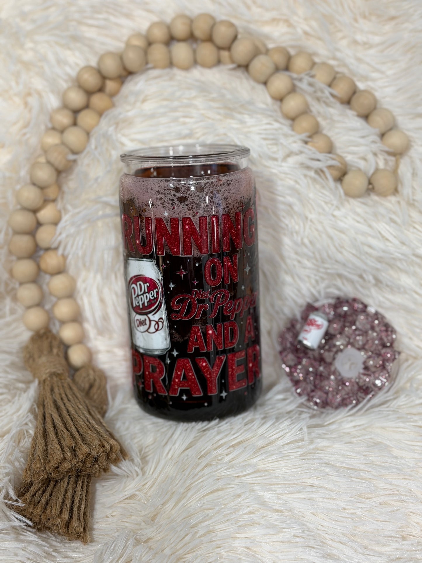 RTS {cMa Creation - Snow Globe} 16oz Acrylic Soda -  Diet Doc Pep Soda style